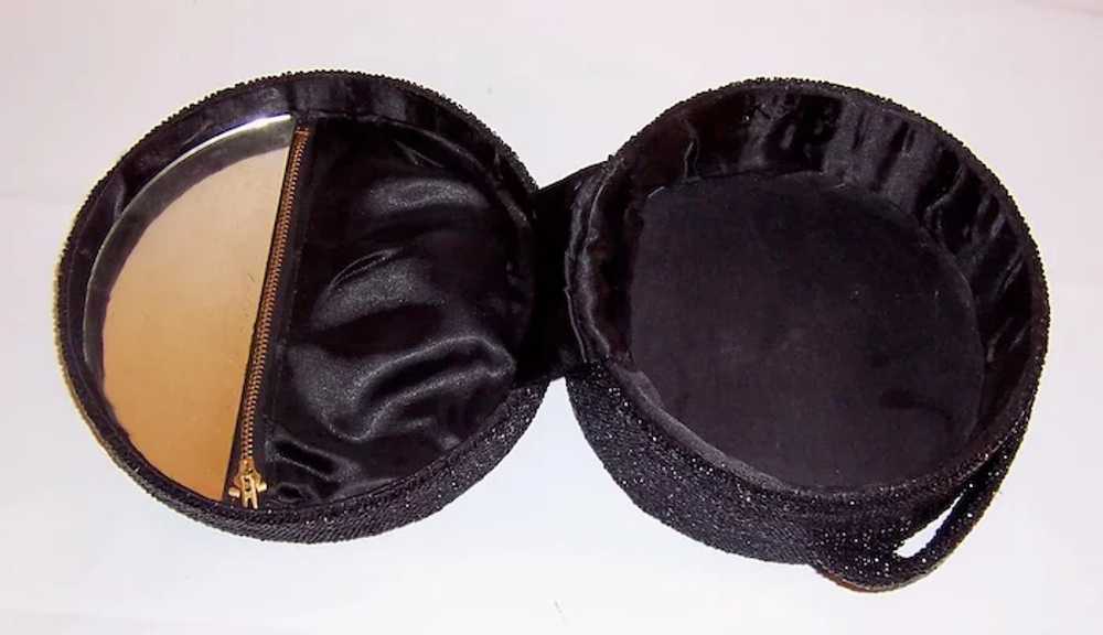 1940's Black Glass Beaded, Hat Box Shaped, Handbag - image 3