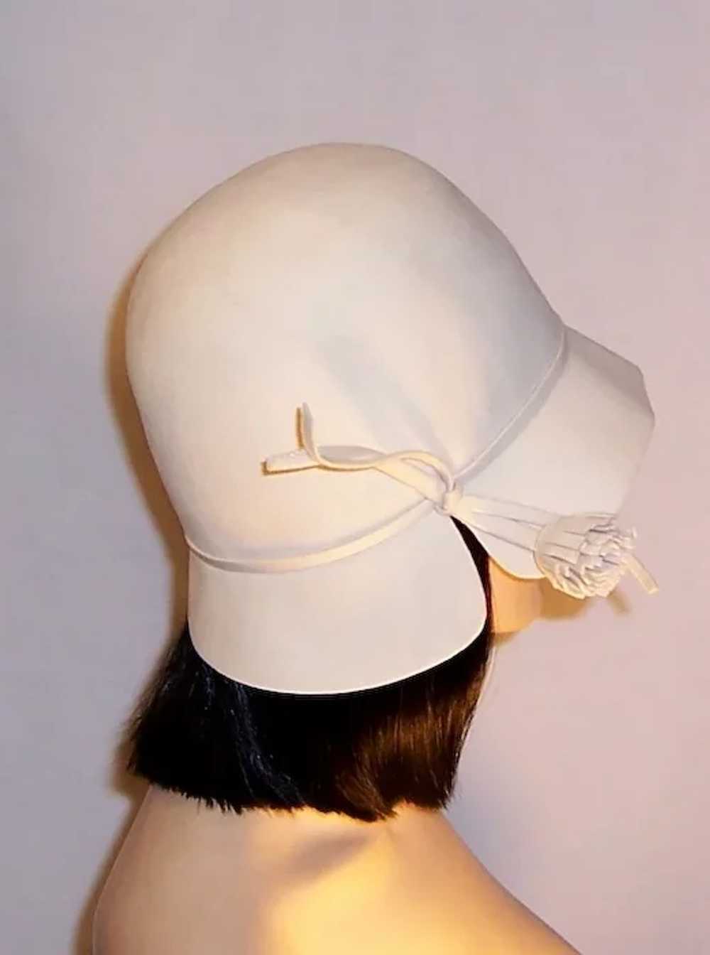 Frank's Girl-White Woolen Felt Cloche Designed by… - image 4