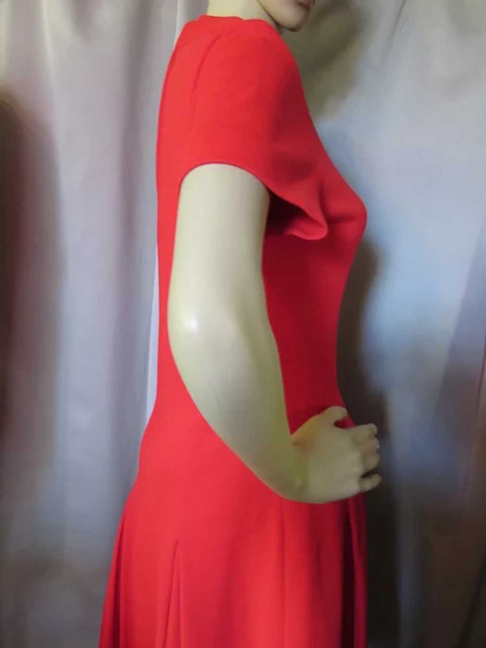 Cherry Red Knit Jacket Dress Set 1970 Era - image 11