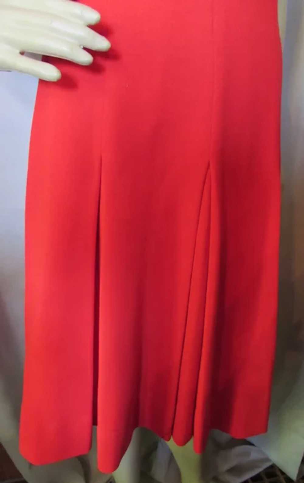 Cherry Red Knit Jacket Dress Set 1970 Era - image 12