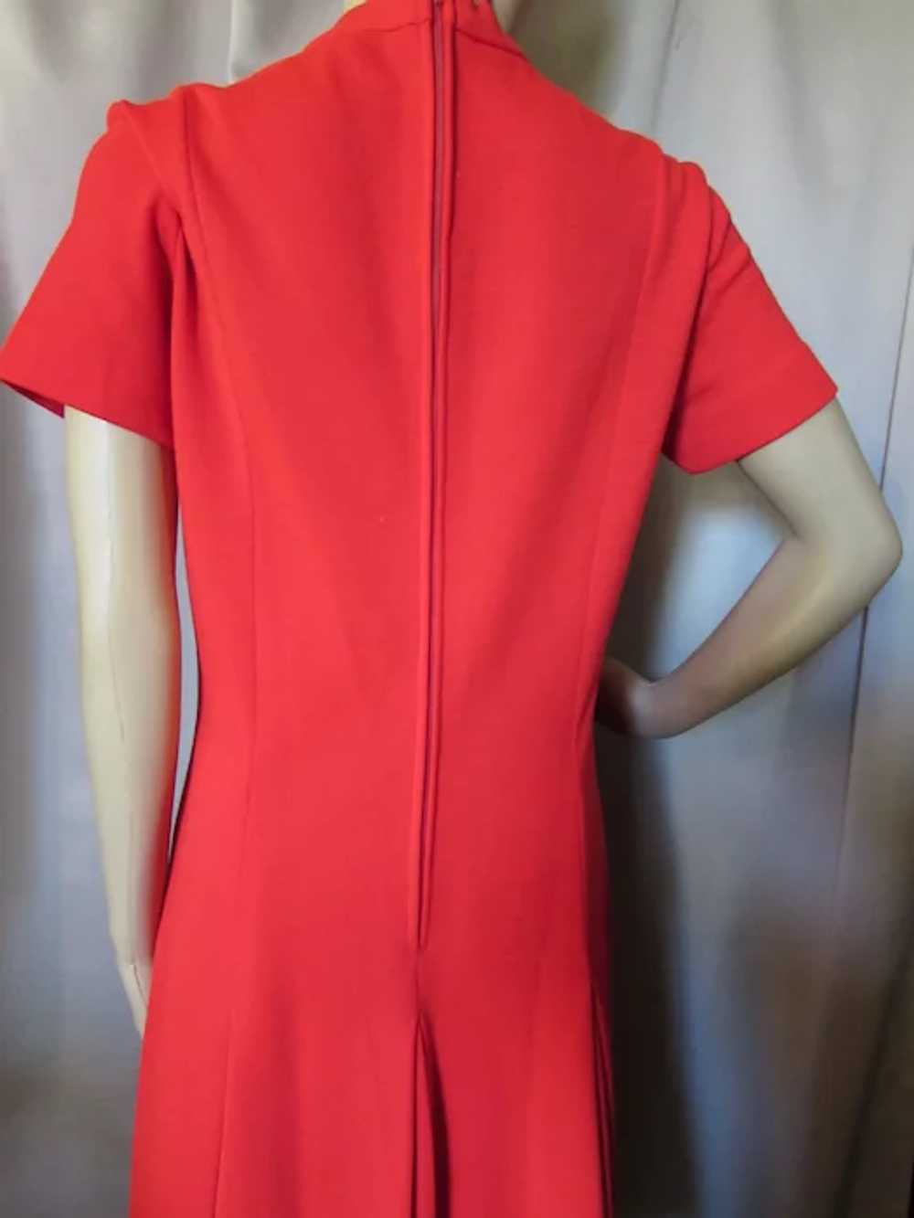 Cherry Red Knit Jacket Dress Set 1970 Era - image 6