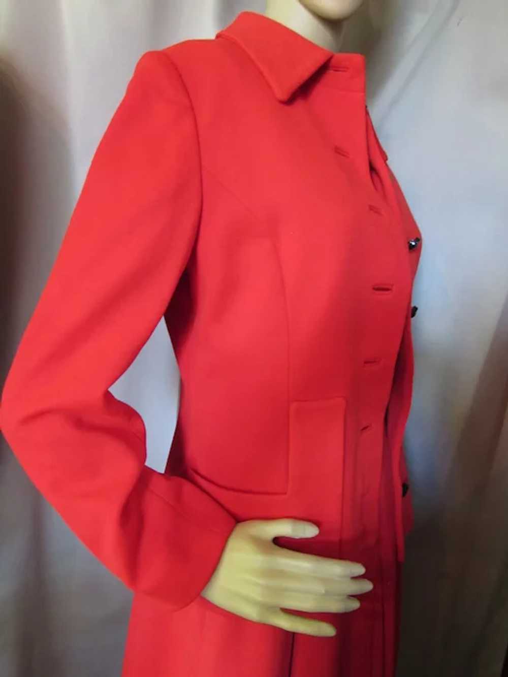 Cherry Red Knit Jacket Dress Set 1970 Era - image 8