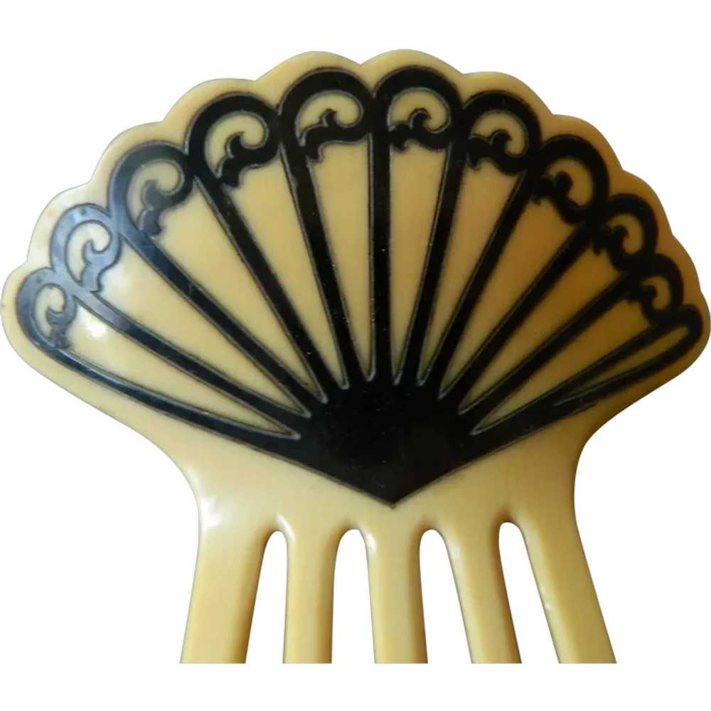 Art Deco Celluloid Hair Comb - image 1