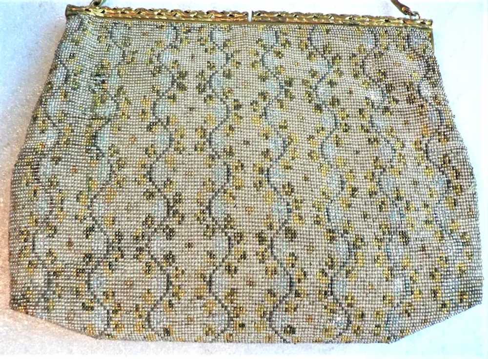 Antique Micro Bead Purse Bag Circa 1915-1920 Tag … - image 10