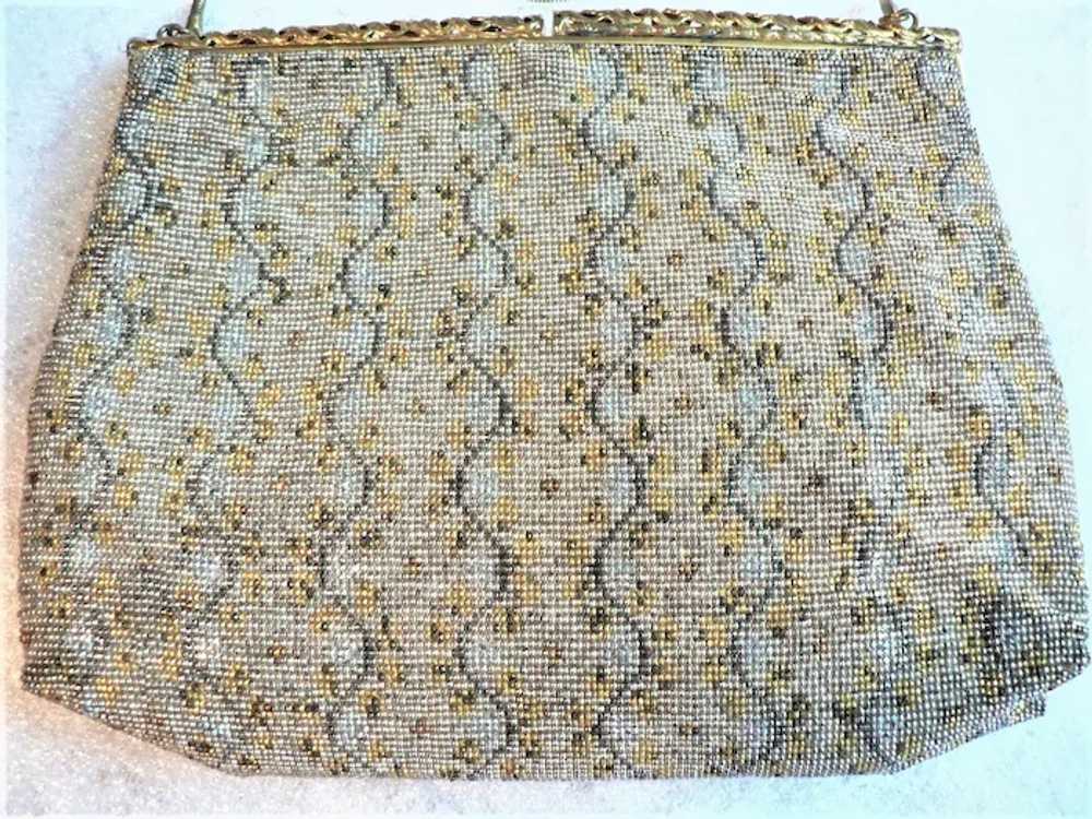 Antique Micro Bead Purse Bag Circa 1915-1920 Tag … - image 9