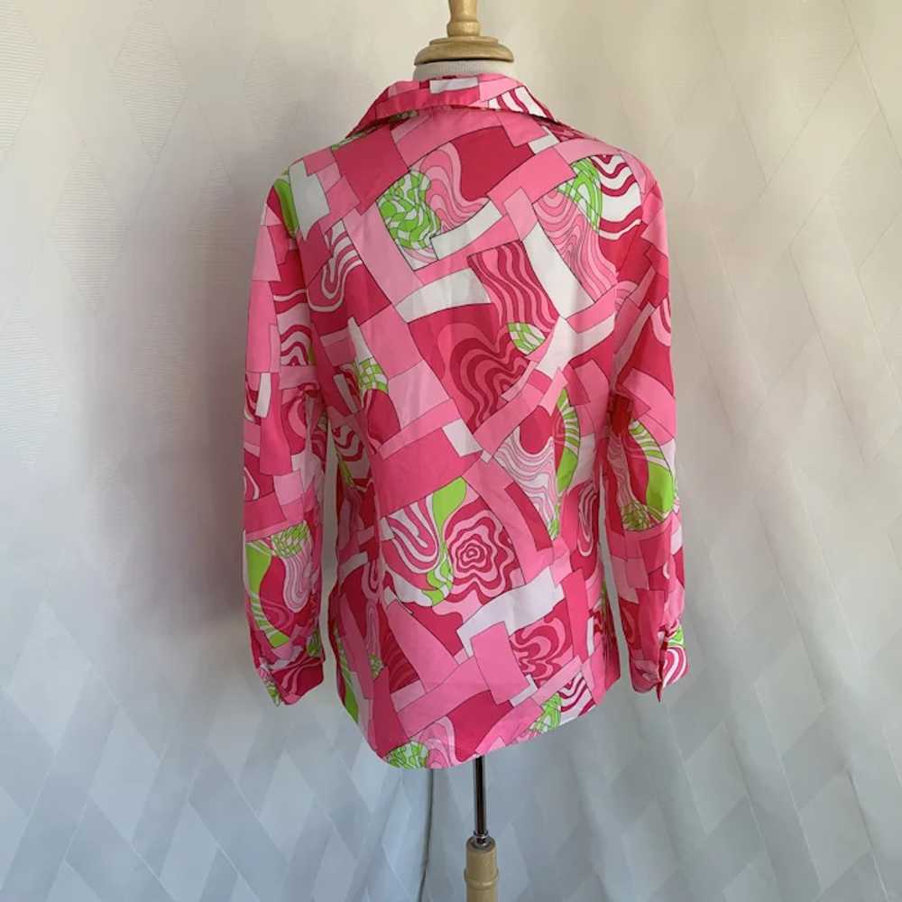 Pykettes, Vintage 1970s, Pink and Green Geometric… - image 4