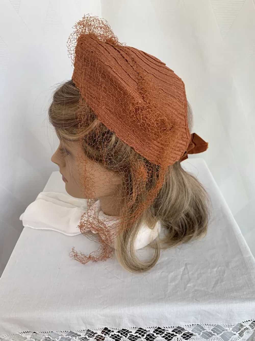 1940s Veiled, Woven, Halo backed Tam - image 2