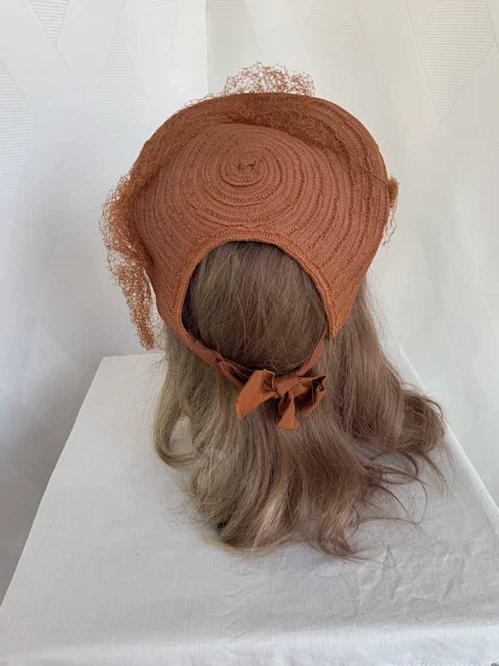 1940s Veiled, Woven, Halo backed Tam - image 3