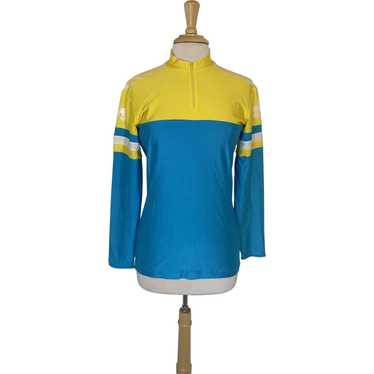 Vintage 1990s Descente Yellow and Blue Long Sleev… - image 1