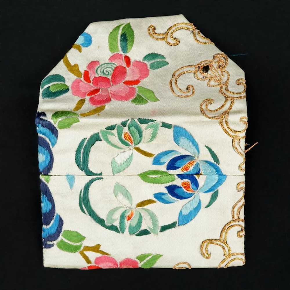 Vintage Chinese Embroidered Clutch Purse with Mat… - image 10