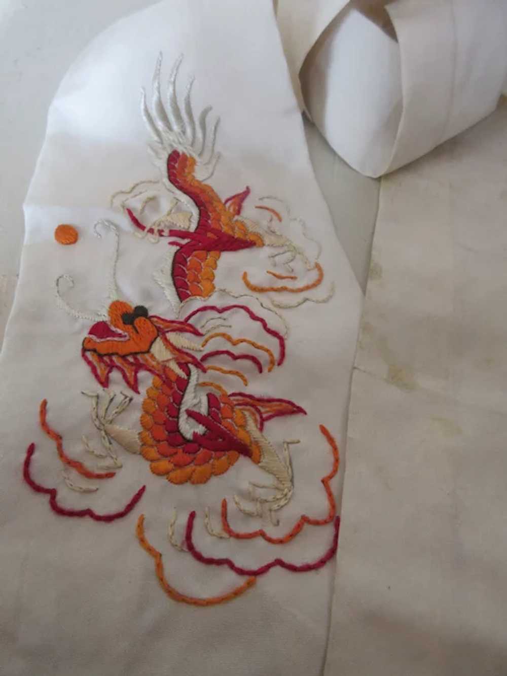 Vintage Embroidered Dragon Tie Circa 1920 - image 8