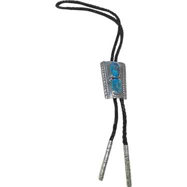 Bolo Tie with Turquoise And Sterling Silver - image 1
