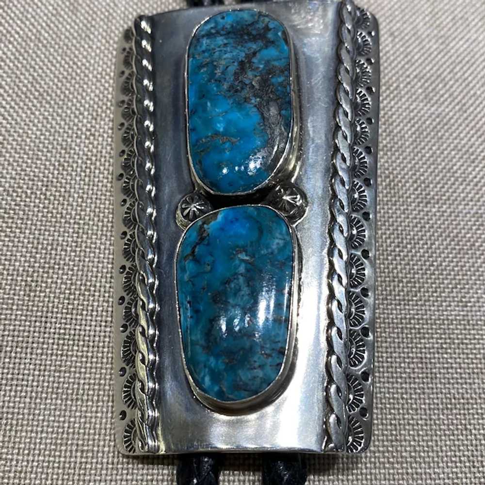 Bolo Tie with Turquoise And Sterling Silver - image 7