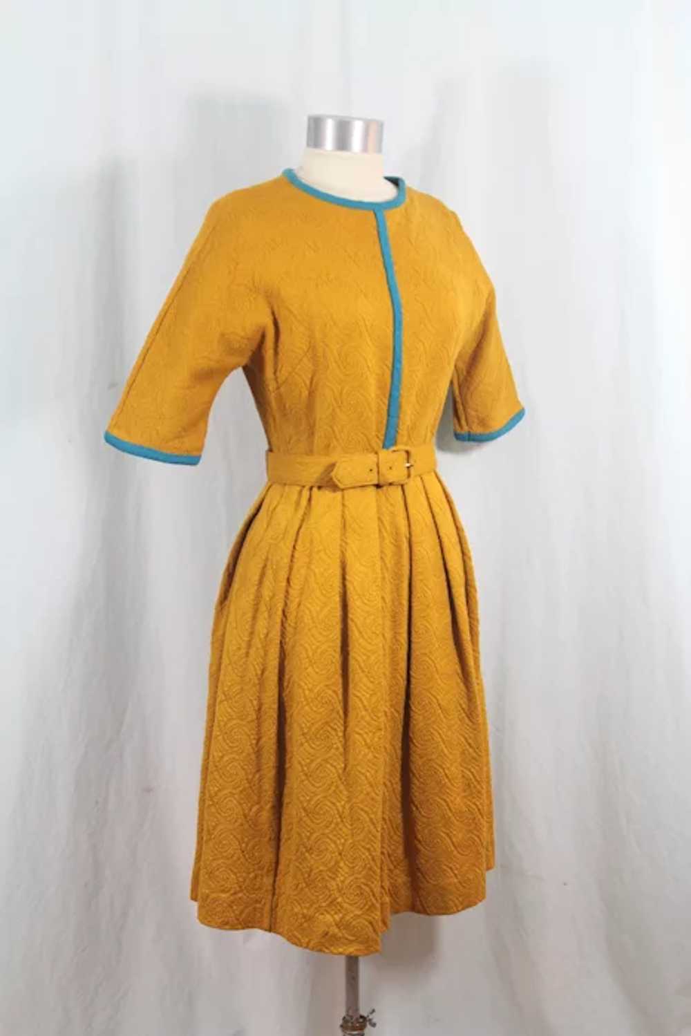 Vintage 1960s Koret of California Gold Cotton Swi… - image 2