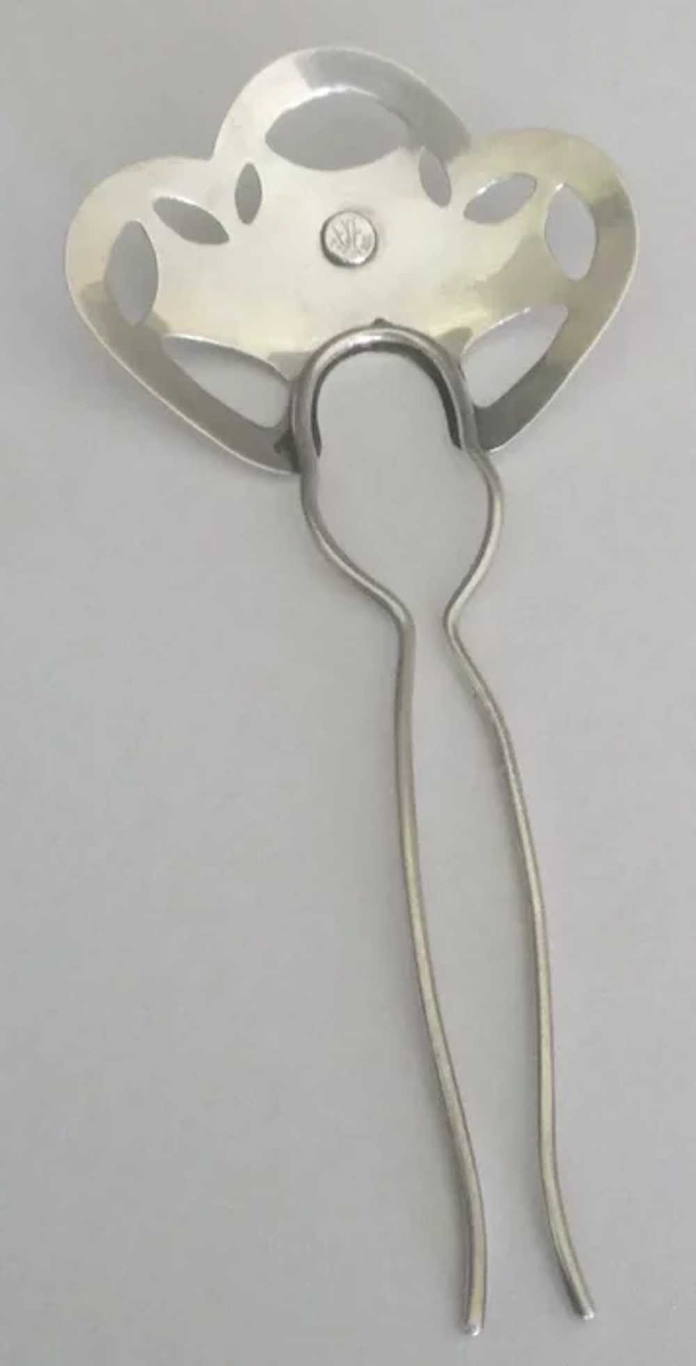 Beautiful Sterling Hair Comb or Pick Ornament - image 3
