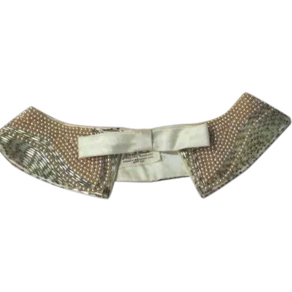 Hand Made ''Top Hit'' Faux Pearl beaded Collar - … - image 1