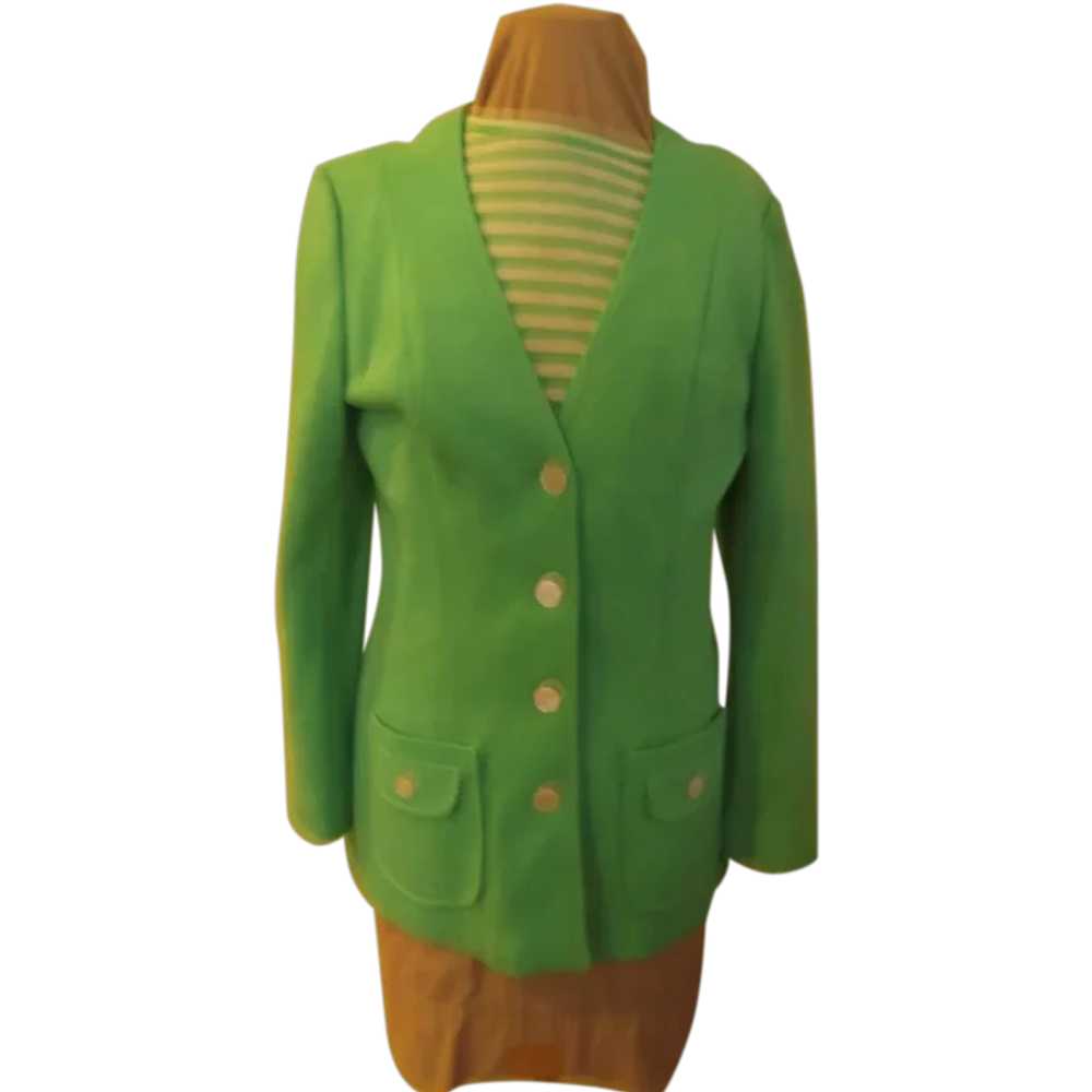 Spring Green Jacket with Stripe Shirt Set - image 1