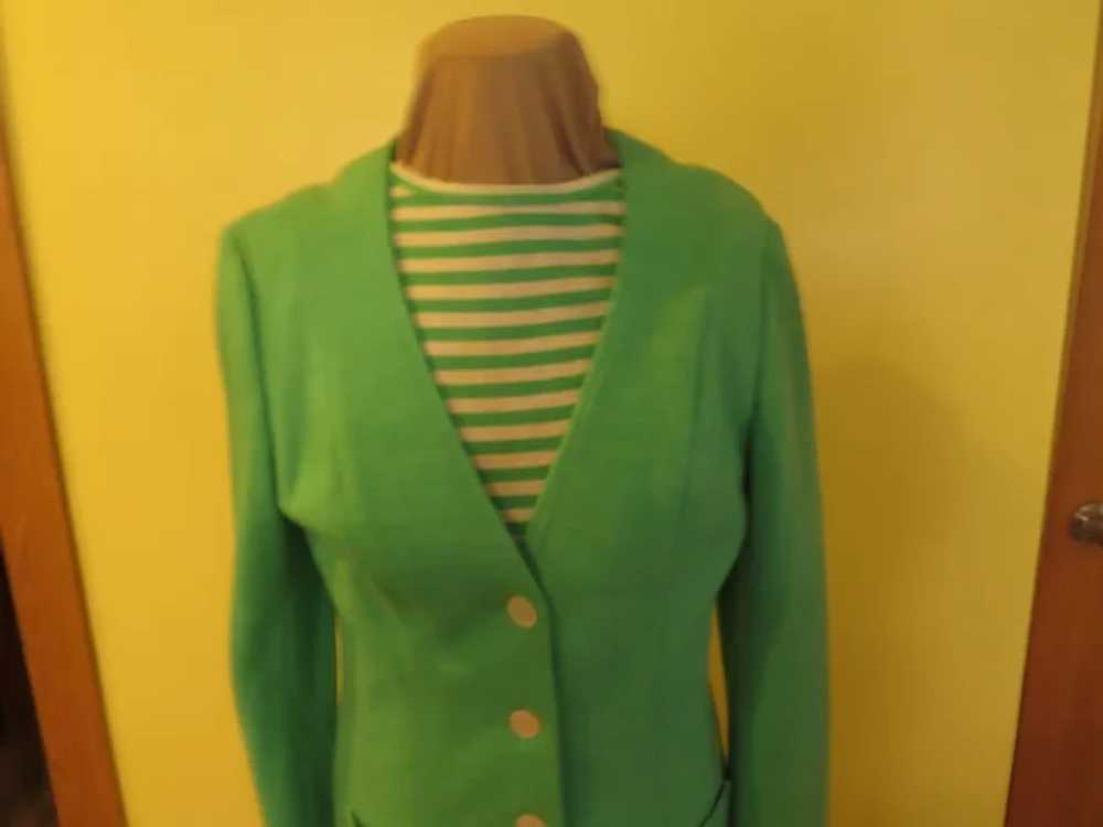 Spring Green Jacket with Stripe Shirt Set - image 2