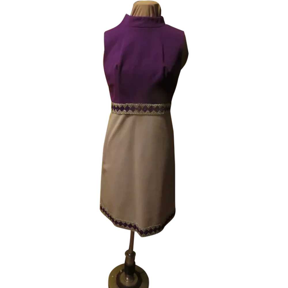 Silvery Braid Purple Bodice Dress - image 1