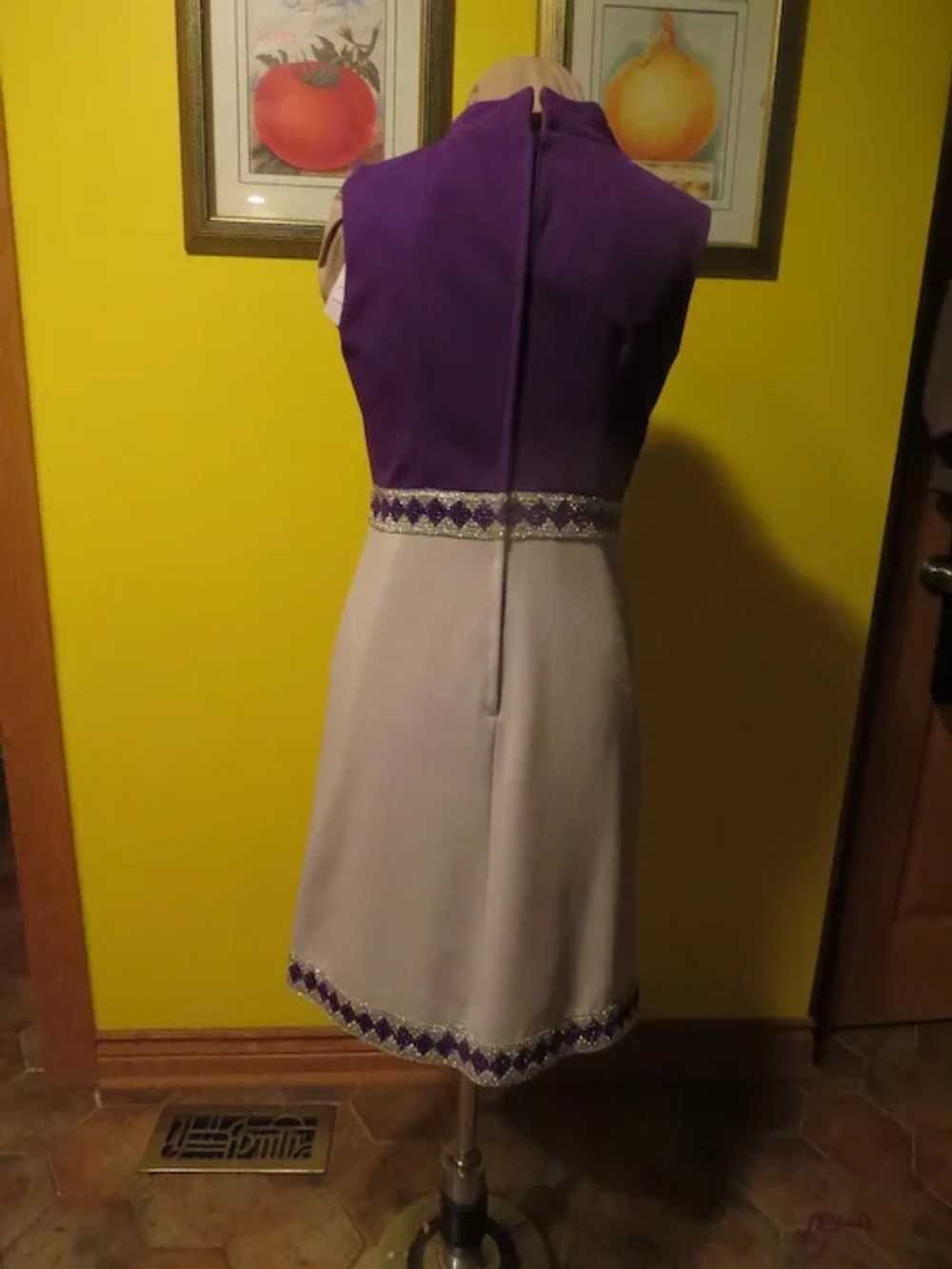 Silvery Braid Purple Bodice Dress - image 4