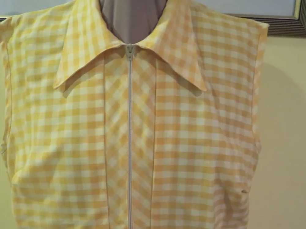 Zip Front Yellow Check Dress - image 2