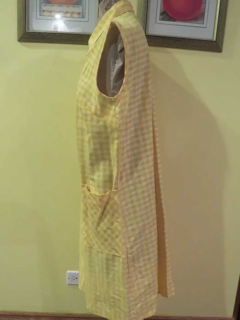 Zip Front Yellow Check Dress - image 4
