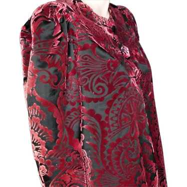 House of Worth Silk Velvet Devore Coat Haute Cout… - image 1