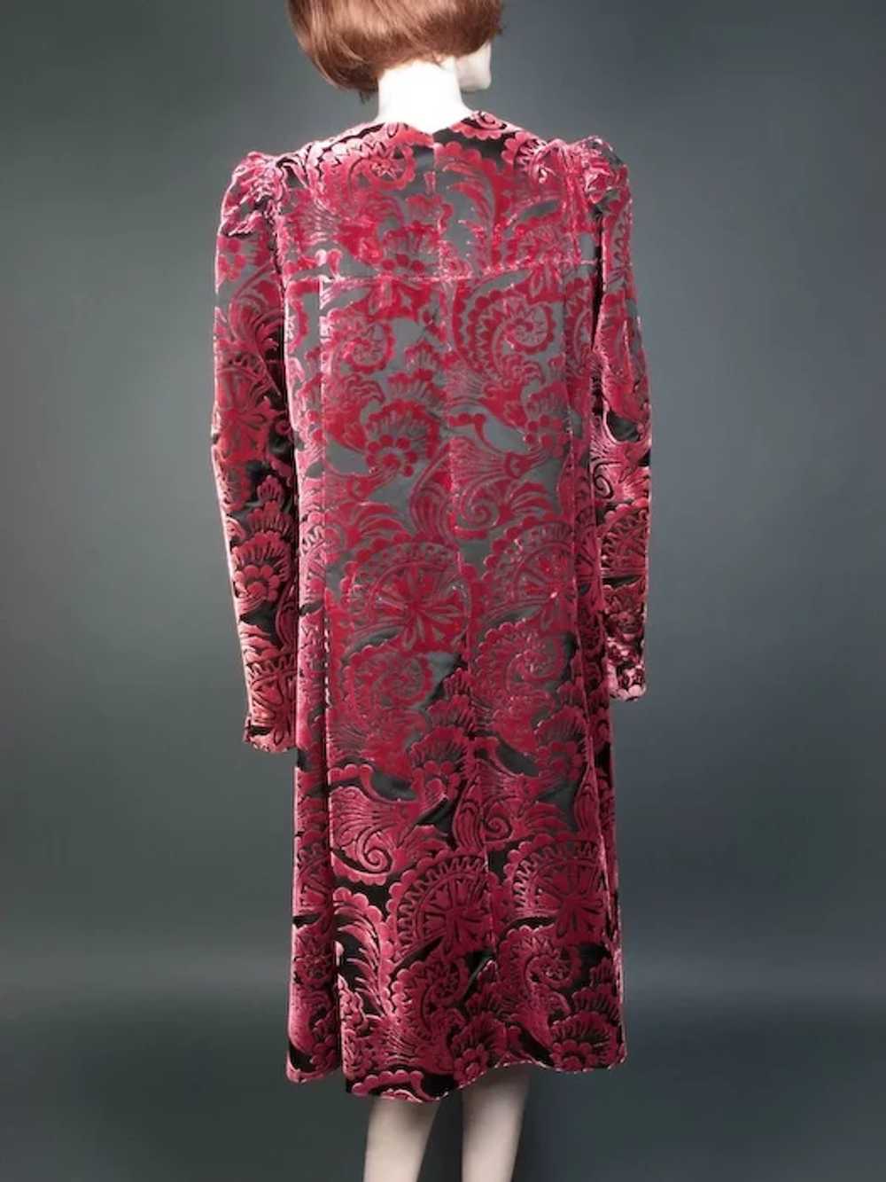 House of Worth Silk Velvet Devore Coat Haute Cout… - image 6