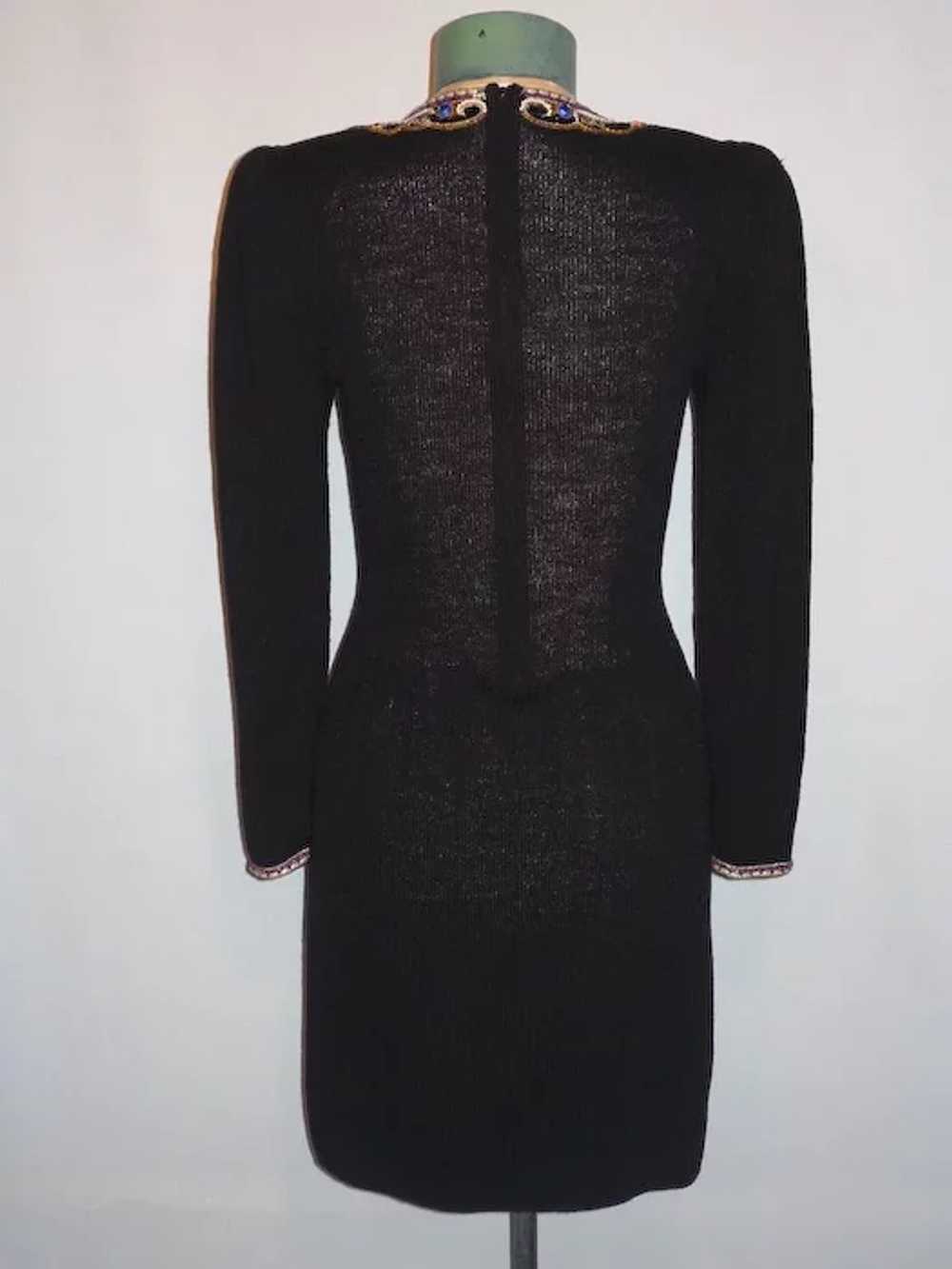 Vintage 1980s Lillie Rubin Black Knit Dress  Spec… - image 6