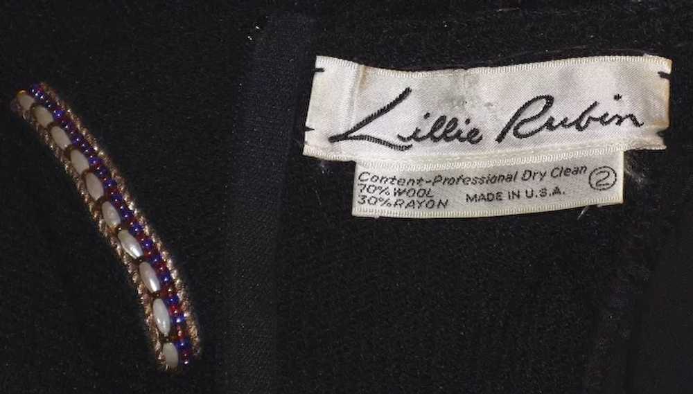 Vintage 1980s Lillie Rubin Black Knit Dress  Spec… - image 7