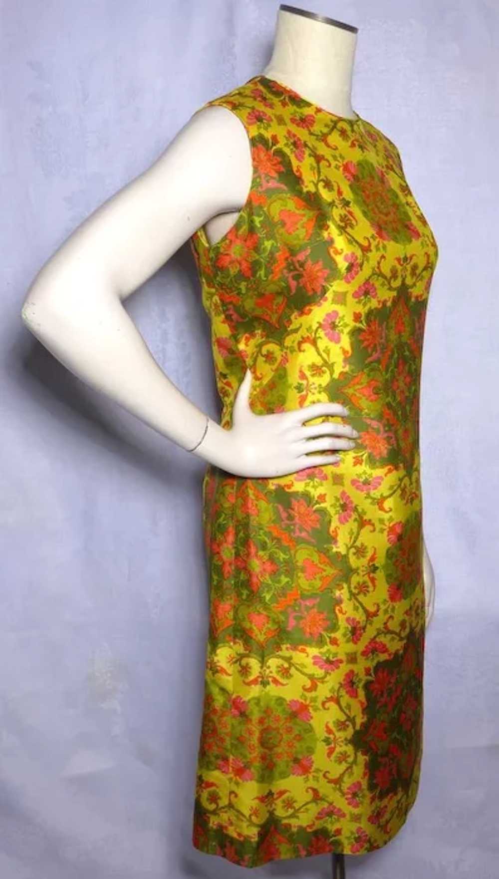 Vintage 1960s Lily Liang Thai Silk Dress Paisley … - image 2