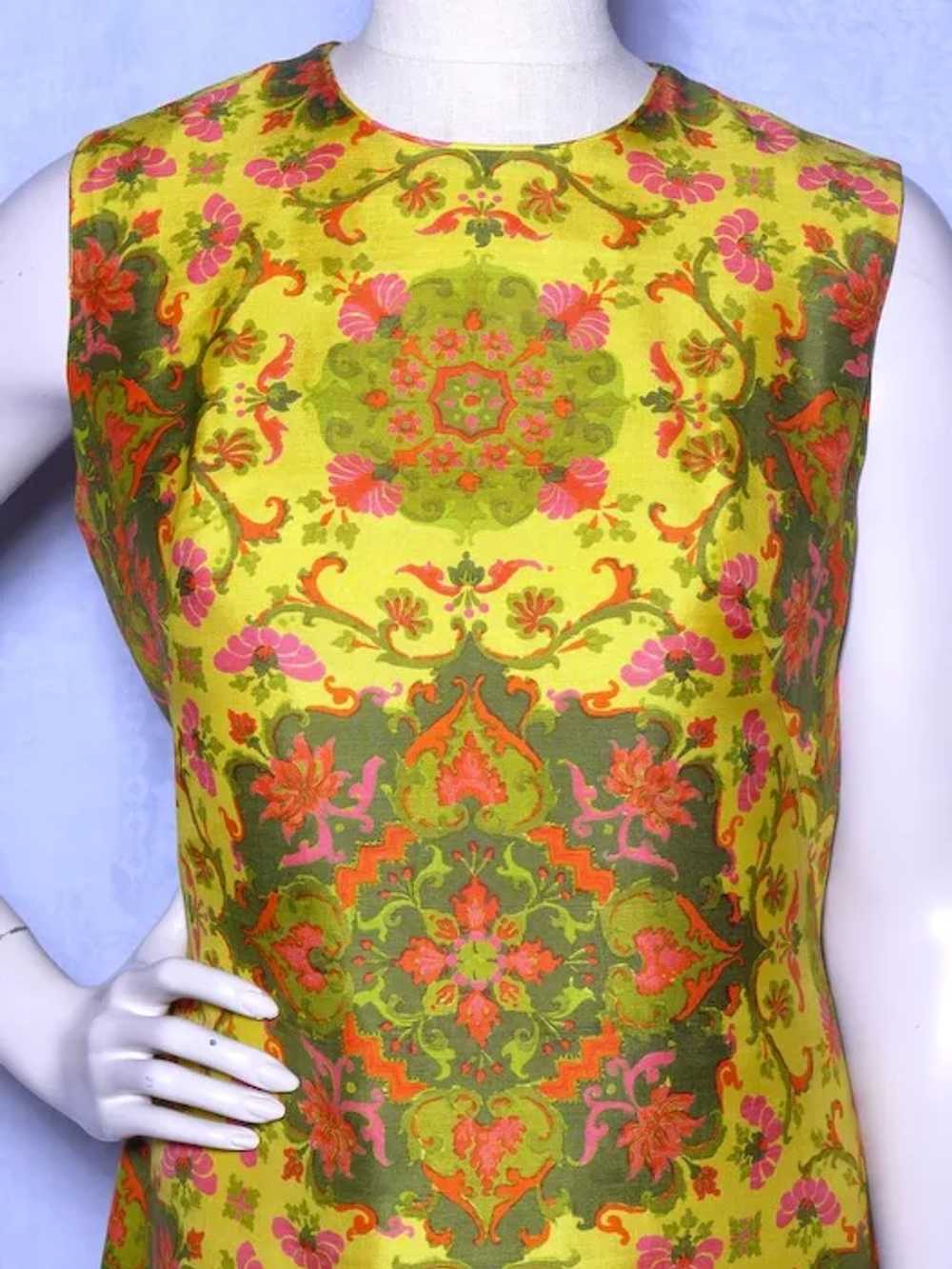Vintage 1960s Lily Liang Thai Silk Dress Paisley … - image 5