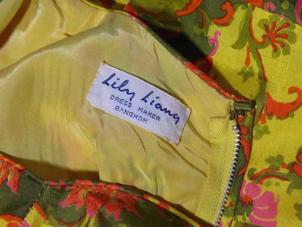 Vintage 1960s Lily Liang Thai Silk Dress Paisley … - image 7