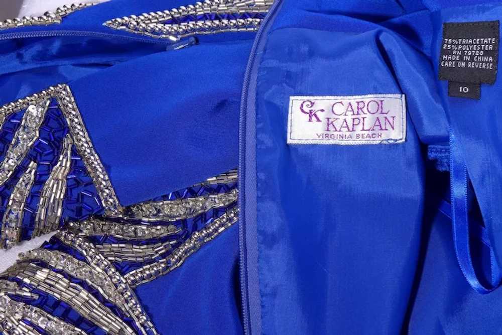 1990s Evening Gown Carol Kaplan Royal Blue With S… - image 7