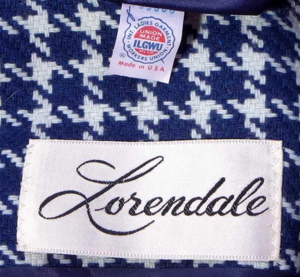 Vintage 1970s Lorendale Wool Coat Navy Blue and W… - image 6