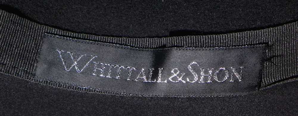 Black Wool Felt Hat Whittall & Shon 1990s - image 7