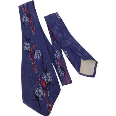 Vintage 1950s Beau Brummell Silk Floral Print Tie… - image 1