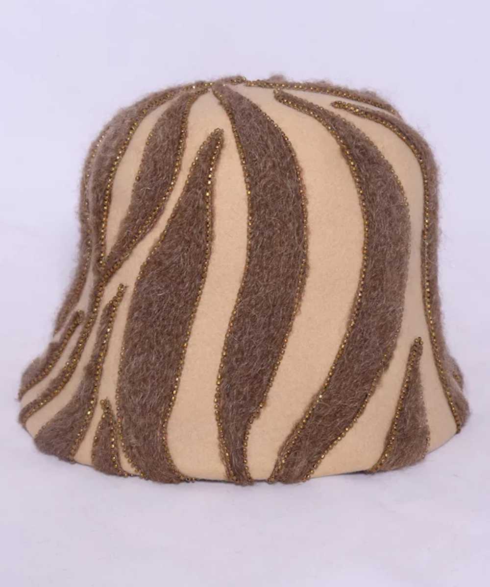 Vintage 1960s Town Topper Bucket Style Wool Felt … - image 5