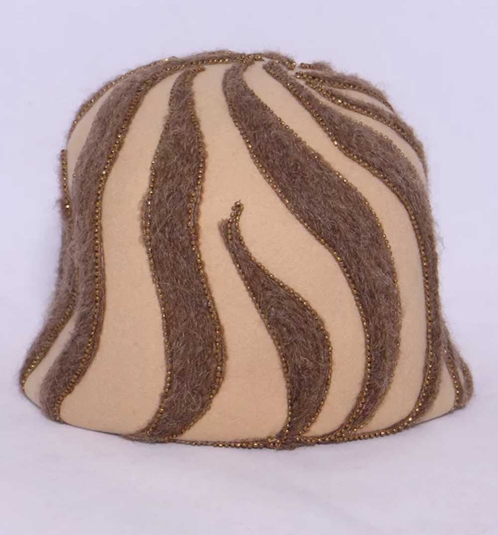 Vintage 1960s Town Topper Bucket Style Wool Felt … - image 7