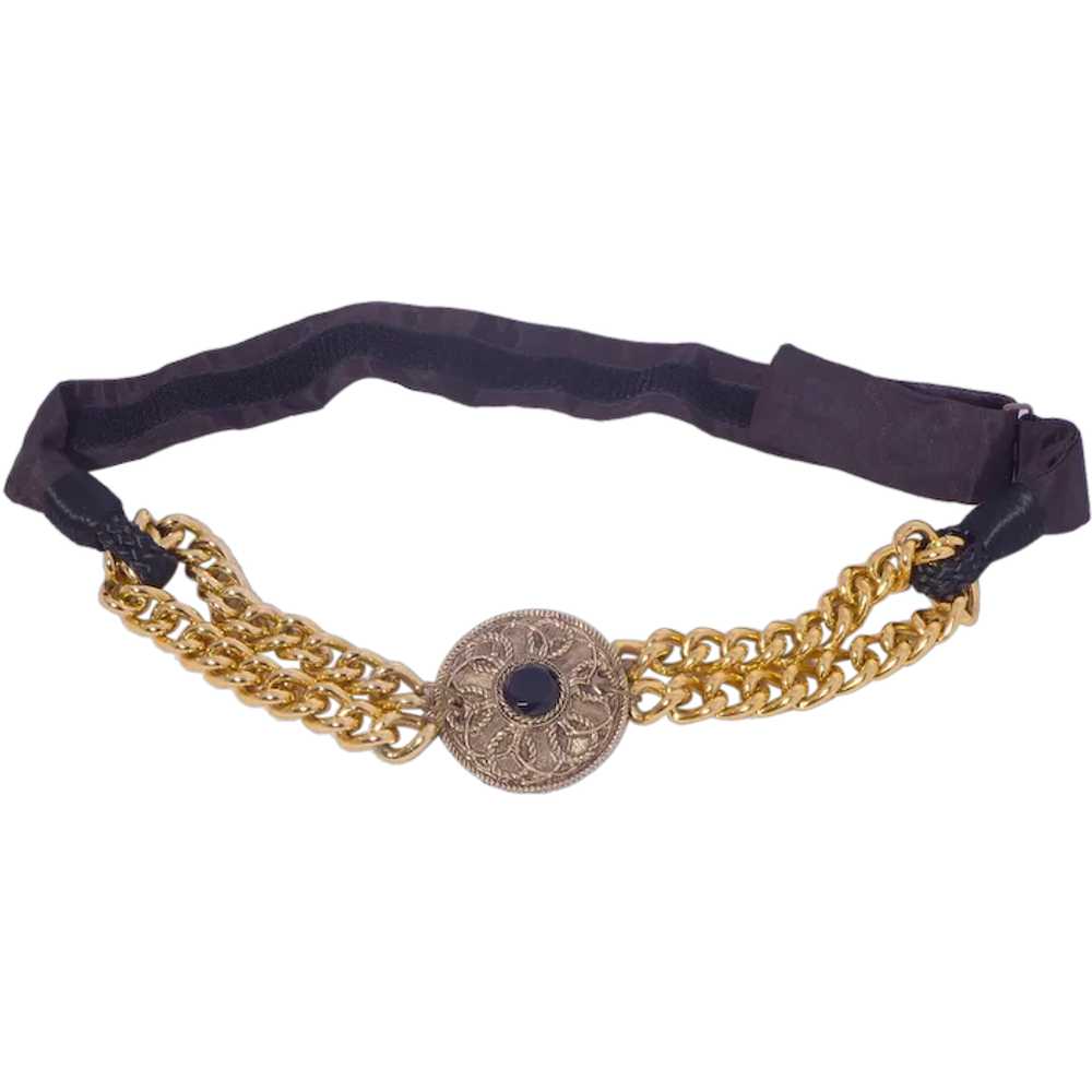 Carolyn Tanner 1980s Belt Gold Tone Links Bold Me… - image 1