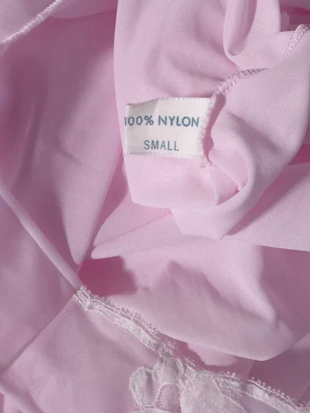 Vintage 1960s Kayser Pink Nylon Peignoir Set Nigh… - image 12