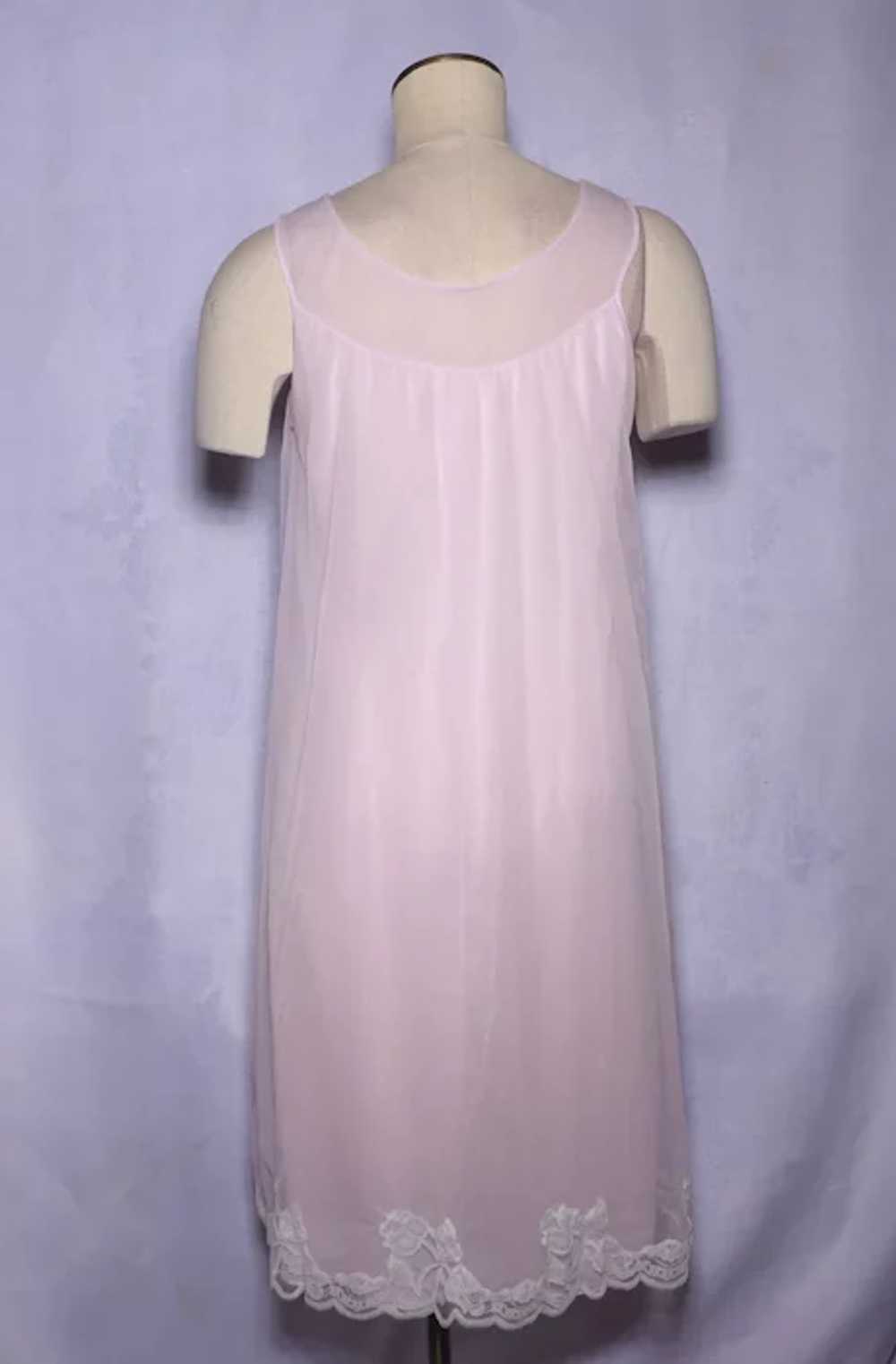 Vintage 1960s Kayser Pink Nylon Peignoir Set Nigh… - image 8