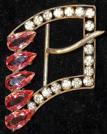 Edwardian Rhinestone Buckle, signed Czechoslovakia