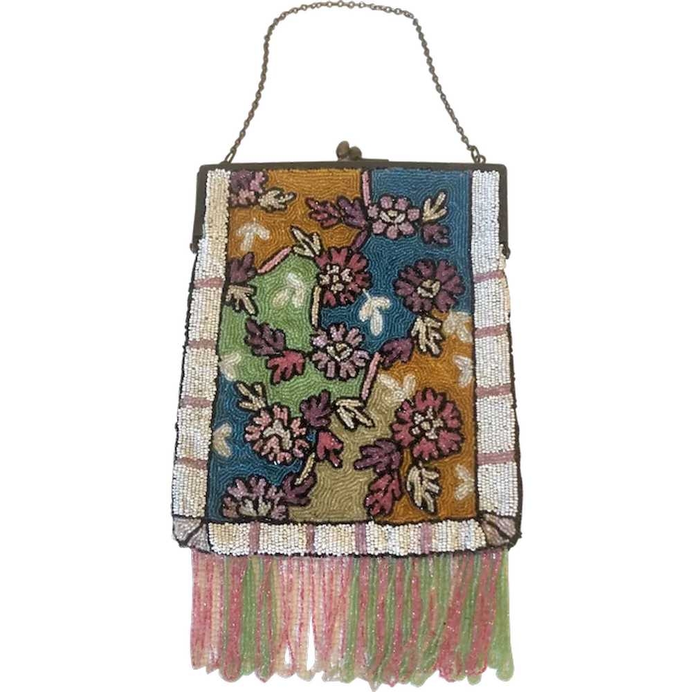 Antique Bead Floral Handmade Bag - image 1