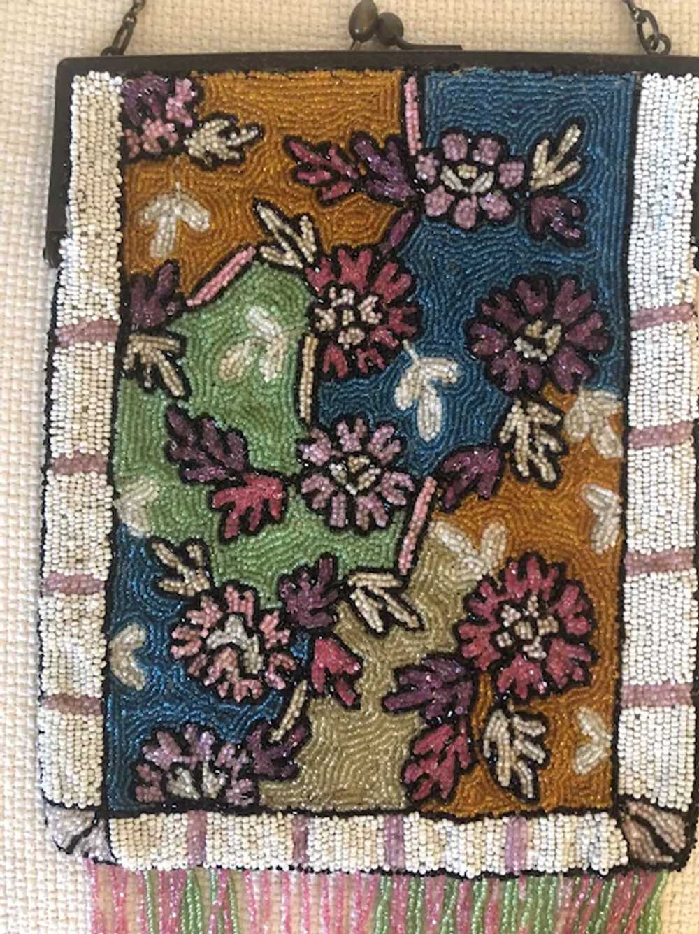 Antique Bead Floral Handmade Bag - image 2