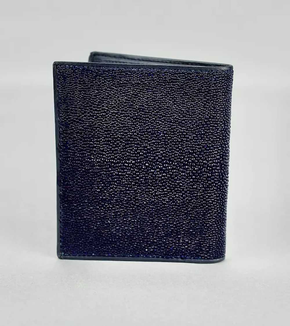 Navy Blue Stingray Leather Wallet Gentleman’s Bi-… - image 5