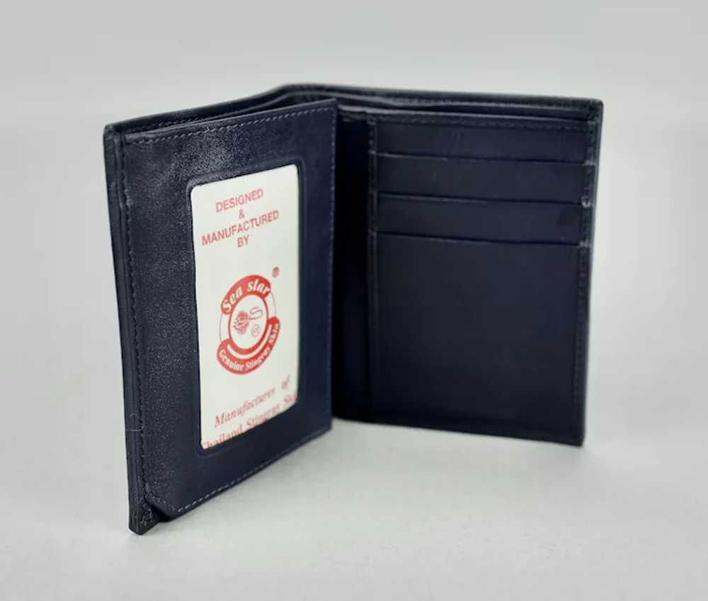 Navy Blue Stingray Leather Wallet Gentleman’s Bi-… - image 7