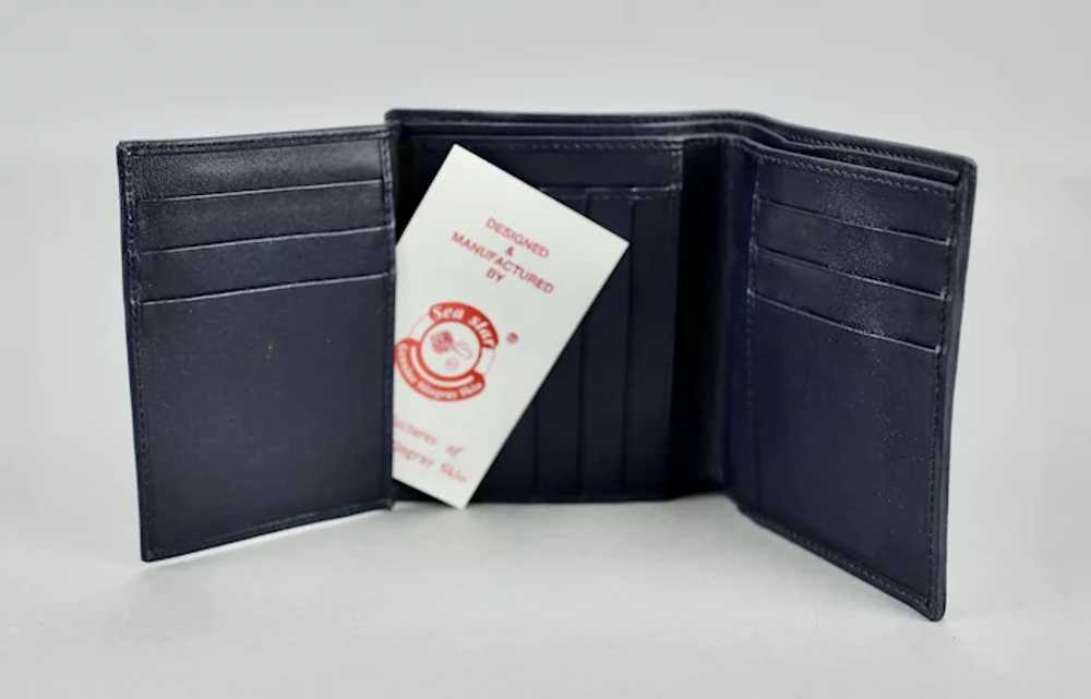 Navy Blue Stingray Leather Wallet Gentleman’s Bi-… - image 9
