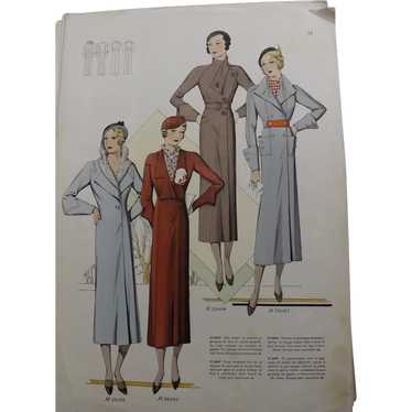 Original French Fashion Pages x Five - Early 1930… - image 1