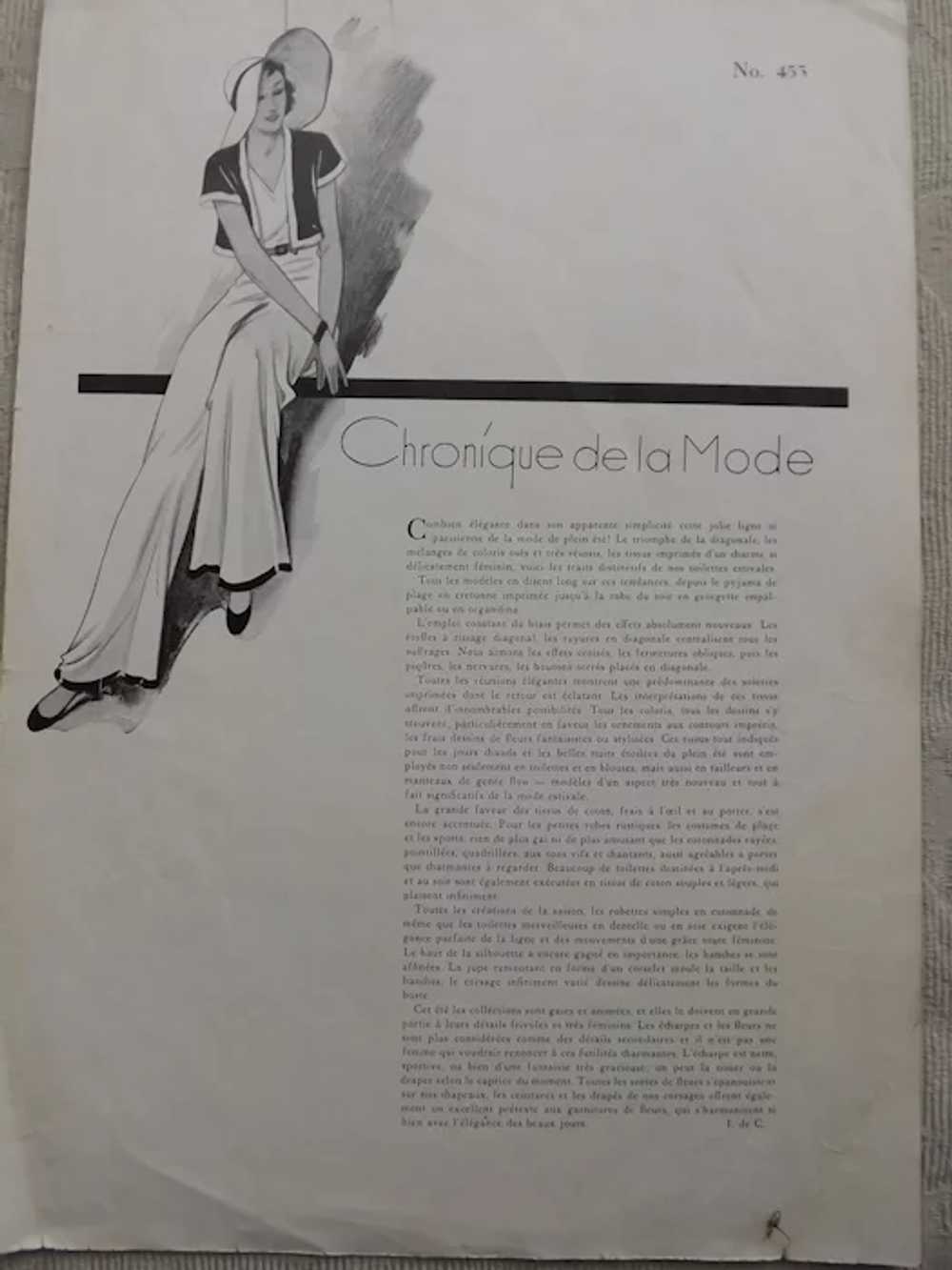 Original French Fashion Pages x Five - Early 1930… - image 6